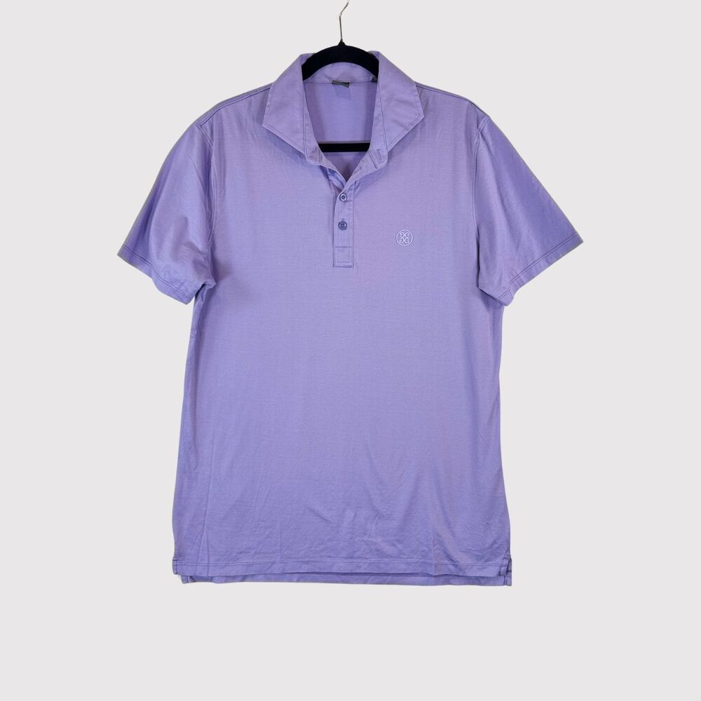 G/Fore Mens Polo Shirt Purple Pique Short Sleeve Classic Performance Golf Medium